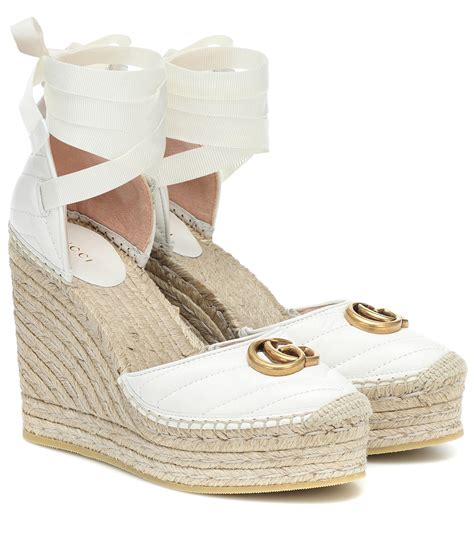 white gucci espadrille sandals|gucci espadrille sandals outfit.